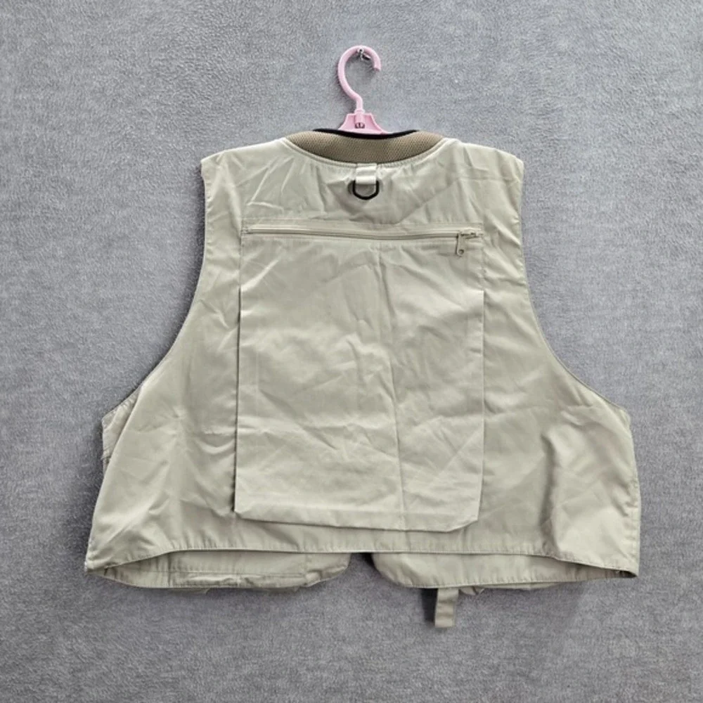Columbia Men Vest 2XL Beige‎ Trout Slayer Fishing Sleeveless Cotton Polyester